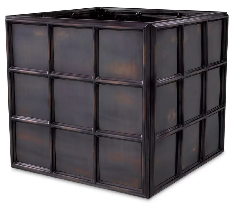 Casa Padrino pot de fleurs de luxe bronze antique 79 x 79 x H. 71,5 cm - Cache pot carré en inox - Décoration de salon - Décoration de bureau - Accessoires décoration de luxe - Qualité de luxe Rabatt