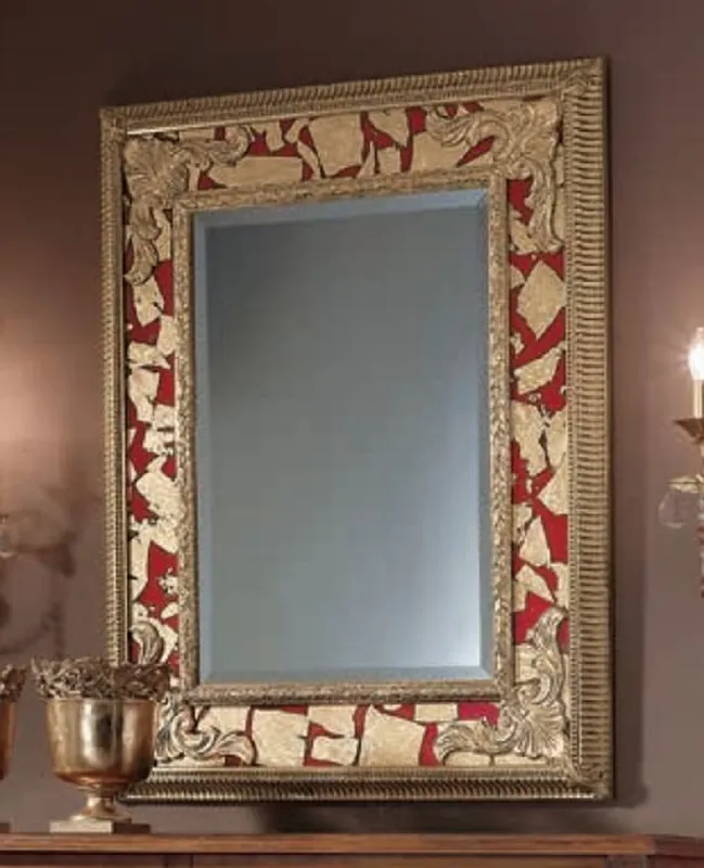 Top-Preis Casa Padrino Miroir Baroque de Luxe Or / Rouge - Miroir Mural Rectangulaire de Style Baroque Italien - Meuble de Style Baroque de Luxe - Meuble Baroque - Qualité de Luxe - Fabriqué en Italie