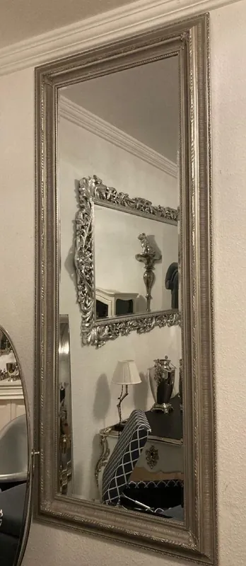 Schneller Versand Casa Padrino miroir baroque argent - Miroir mural rectangulaire de style baroque - Miroir d'armoire baroque fait main - Meuble baroque - Intérieur baroque - Noble & Magnifique