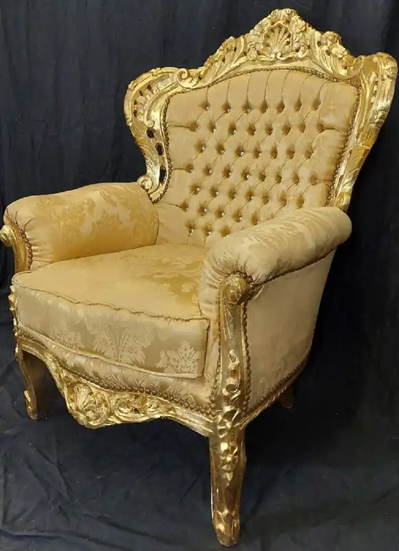 Neue Ware Casa Padrino fauteuil baroque or - Fauteuil de salon de style baroque fait main avec strass - Fauteuil de style ancien - Meuble baroque - Meuble de salon de style baroque