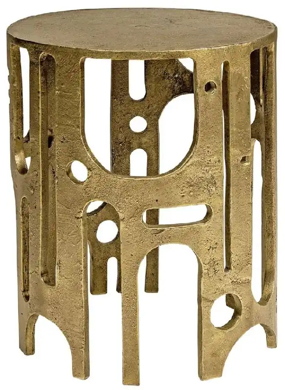 Casa Padrino tabouret design bronze Ø 41 x H. 48 cm - Tabouret rond en aluminium - Mobilier de salon - Mobilier de luxe - Mobilier design - Ameublement de luxe - Ameublement design Garantierte Lieferung