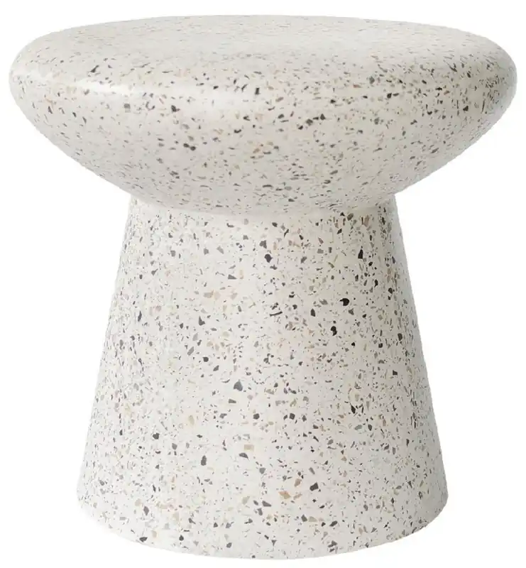 Geprüft Casa Padrino table d'appoint / tabouret de luxe blanc Ø 50 x H. 47 cm - Table / tabouret ronde en béton - Meuble de salon - Meuble de luxe - Meuble en béton - Ameublement de luxe