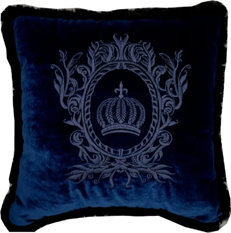 Preisreduziert Coussin décoratif de luxe Harald Glööckler Pompöös by Casa Padrino bleu foncé / noir - Coussins Glööckler - Coussins décoratifs design - Accessoires déco design Harald Glööckler - Qualité de luxe