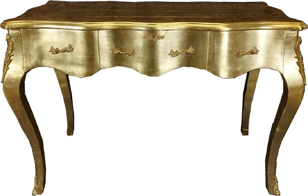 Preisknaller Casa Padrino secrétaire baroque or - Bureau de style baroque fait main avec 3 tiroirs - Mobilier de bureau de style baroque - Mobilier baroque - Mobilier de bureau de style baroque