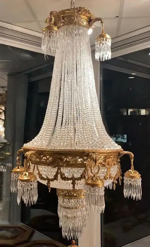Casa Padrino lustre baroque de luxe en cristal or - Magnifique lustre de salon de style baroque - Lustre d'hôtel - Luminaires baroques en cristal - Intérieur baroque - Noble & Magnifique Nur Heute