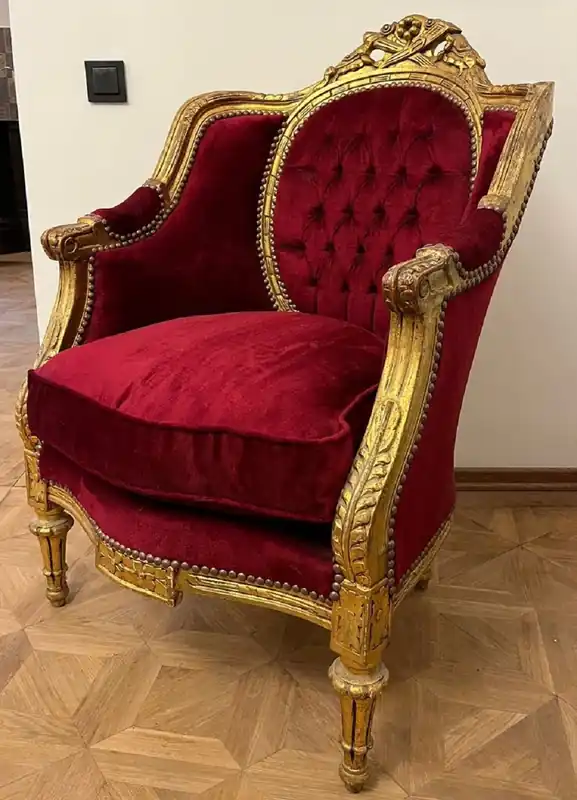 Casa Padrino fauteuil de salon baroque bordeaux rouge / or antique - Fauteuil de salon de style antique fait main - Meuble de salon - Meuble baroque - Noble & Magnifique Beliebt