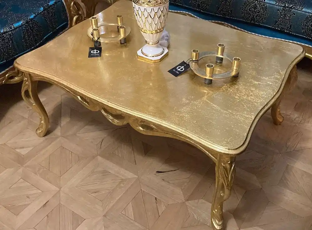 Casa Padrino table basse baroque de luxe or antique - Table de salon rectangulaire en bois massif de style baroque - Meuble baroque - Meuble de luxe de style baroque Expressversand