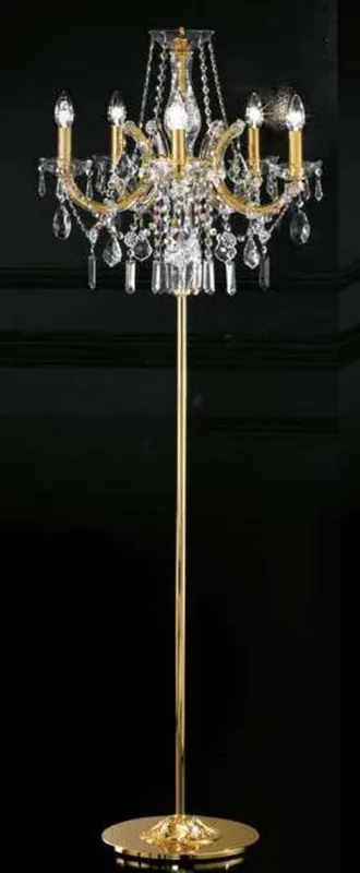 Direkt Vom Hersteller Casa Padrino lampadaire baroque de luxe en cristal or Ø 55 x H. 185 cm - Magnifique lampadaire de style baroque avec verre en cristal Swarovski - Qualité de Luxe - Fabriqué en Italie