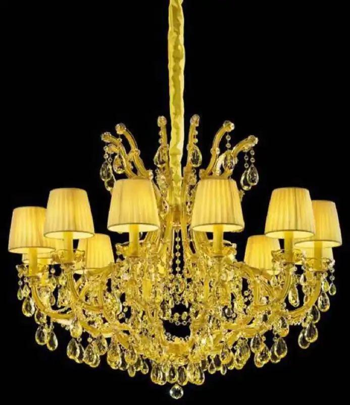 Casa Padrino lustre baroque de luxe en cristal jaune Ø 115 x H. 95 cm - Magnifique lustre vénitien - Lustre de château - Lustre de palais - Noble & Magnifique - Qualité de Luxe - Fabriqué en Italie Schnäppchen