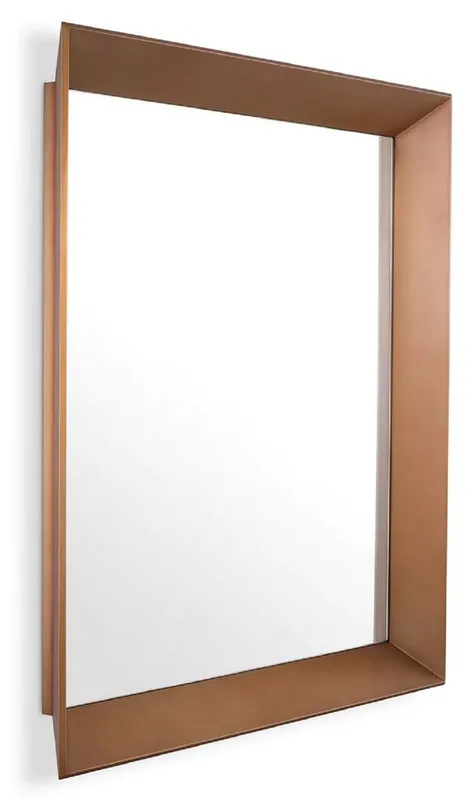 Top-Seller Casa Padrino miroir mural de luxe laiton 100 x 10 x H. 100 cm - Miroir carré en inox - Miroir de salon - Miroir de chambre - Miroir d'armoire - Mobilier de luxe - Intérieur de luxe
