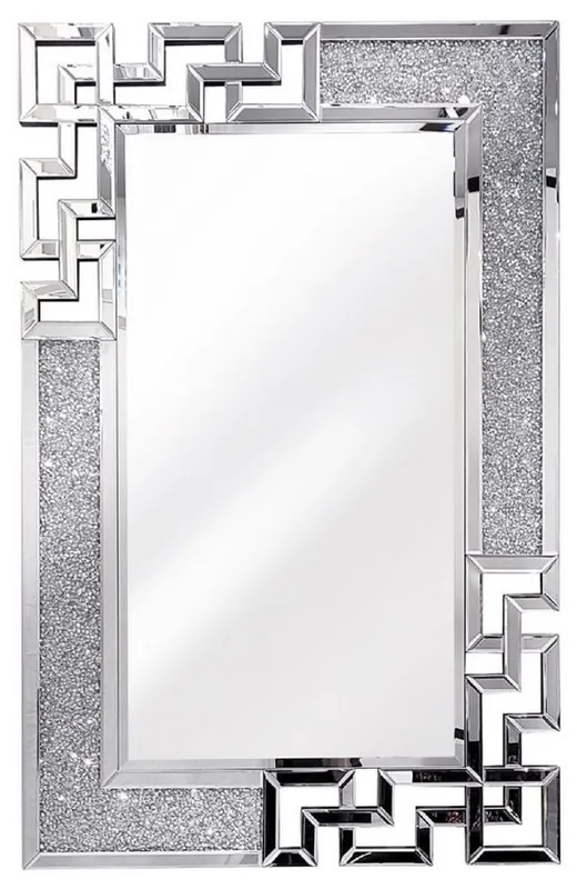 Direkt Vom Hersteller Casa Padrino miroir mural design en cristal 80 x 3 x H. 120 cm - Miroir rectangulaire avec cristaux de verre décoratifs - Miroir de salon - Miroir de chambre - Miroir d'armoire - Mobilier de luxe