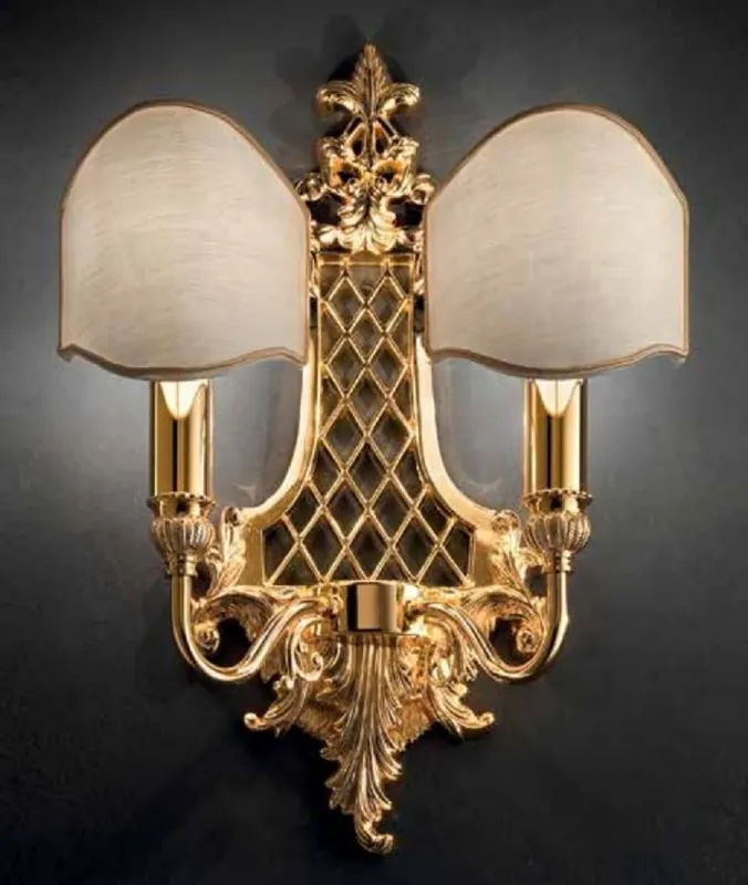 Wochenendangebot Casa Padrino applique murale double baroque de luxe or / ivoire 30 x 16 x H. 41 cm - Magnifique applique de style baroque - Luminaires baroques - Qualité de luxe - Fabriquée en Italie