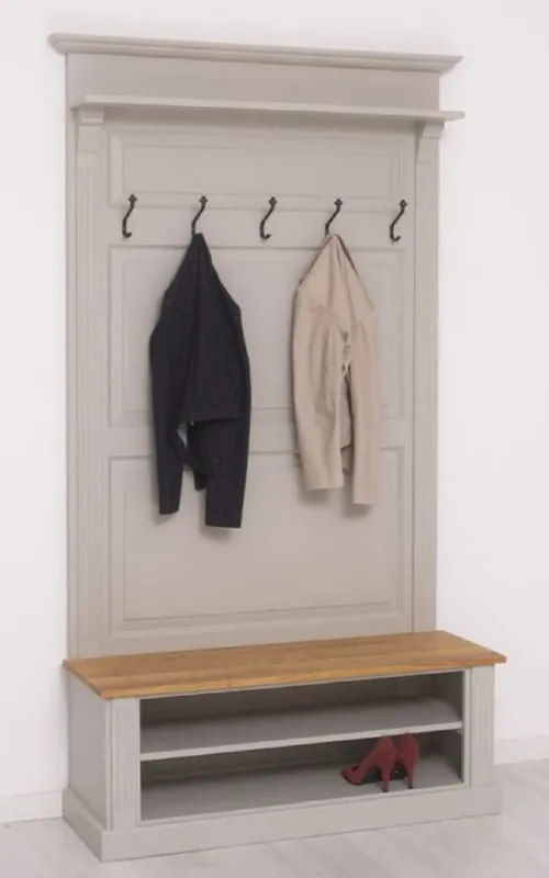 Super-Preis Casa Padrino armoire garde-robe en bois massif de style campagnard gris / naturel 120 x 41 x H. 210 cm - Armoire murale - Placard d'entrée - Meuble d'armoire - Meuble style campagnard