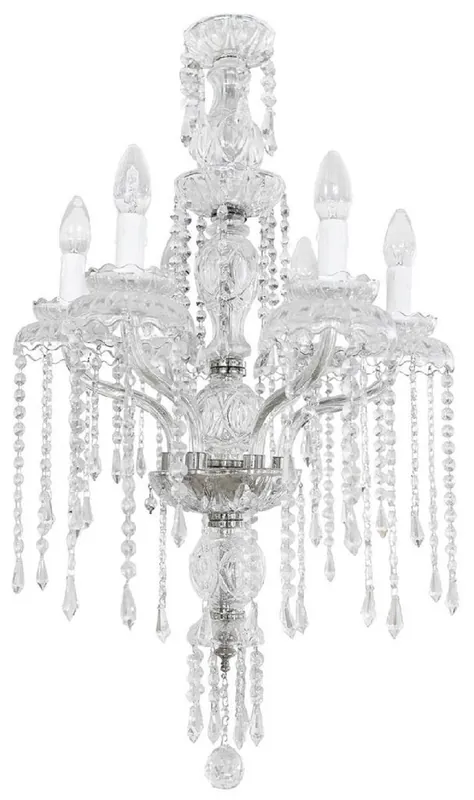 Markenprodukt Casa Padrino lustre baroque de luxe en cristal argent Ø 45 cm - Magnifique lustre de salon de style baroque - Lustre d'hôtel - Luminaires baroques en cristal - Intérieur baroque