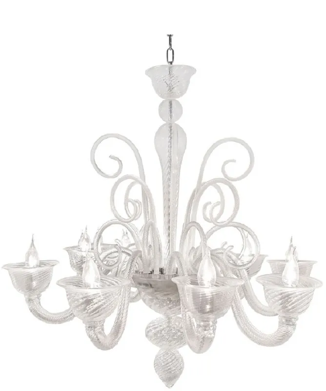 Jetzt Kaufen Casa Padrino lustre baroque de luxe en cristal argent Ø 80 cm - Magnifique lustre de salon de style baroque - Lustre d'hôtel - Luminaires baroques en cristal - Intérieur baroque