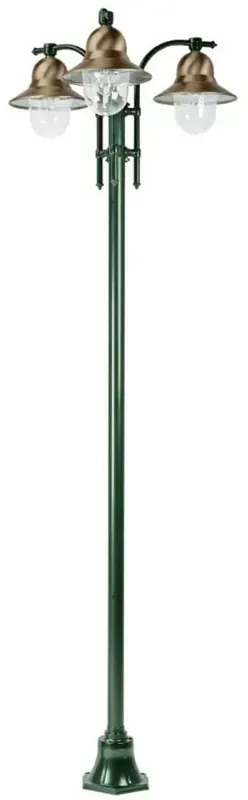 Geprüft Casa Padrino lanterne de jardin Art Nouveau vert / cuivre Ø 77 x H. 240 cm - Lampadaire de jardin - Lampe de jardin - Eclairage jardin nostalgique - Luminaires jardin nostalgique