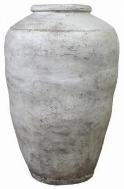 Casa Padrino vase baroque en terre cuite de luxe blanc antique Ø 45 x H. 147 cm - Vase à fleurs de style ancien fait main - Cache pot - Accessoires décoration baroque - Décoration de jardin baroque Finale Aktion