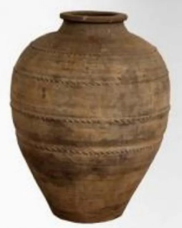 Casa Padrino vase baroque en terre cuite de luxe marron antique Ø 57 x H. 82 cm - Vase à fleurs de style ancien fait main - Cache pot - Accessoires décoration baroque - Décoration de jardin baroque Sonderaktion