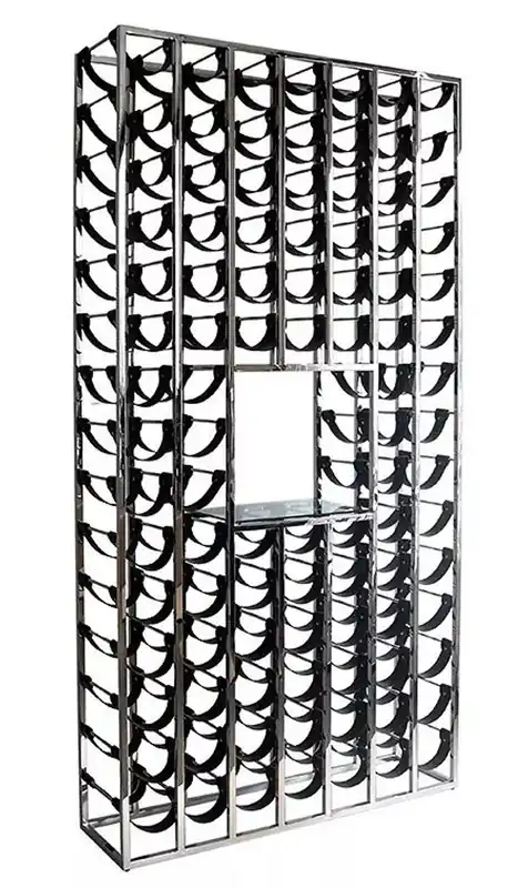 Nur Heute Énorme casier à bouteilles de vin de luxe Casa Padrino argent / noir 114 x 32 x H. 220 cm - casier à vin