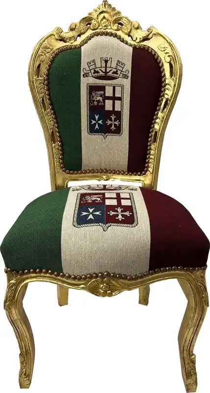 Beliebt Casa Padrino chaise de salle à manger baroque italie / or - Chaise de style antique fait main avec drapeau italien - Meubles de salle à manger de style baroque - Meubles baroques