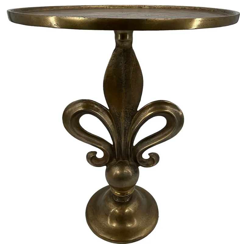 Casa Padrino table d'appoint baroque lys or antique Ø 51 x H. 67 cm - Table ronde en aluminium de style baroque - Meuble de salon - Meuble en aluminium - Meuble baroque - Ameublement baroque Preis Gesenkt