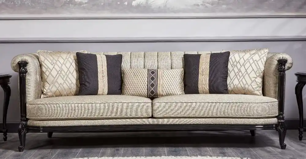 Letzte Chance Casa Padrino canapé baroque de luxe or / noir - Magnifique canapé de salon - Meuble de salon de style baroque - Meuble de luxe de style baroque - Noble & Magnifique