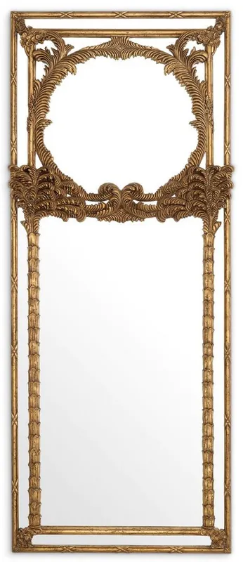 Solange Der Vorrat Reicht Casa Padrino miroir mural de luxe en acajou or antique 95 x 9,5 x H. 229,5 cm - Miroir d'armoire rectangulaire - Miroir de salon - Meuble d'armoire - Meuble de salon - Meuble de luxe