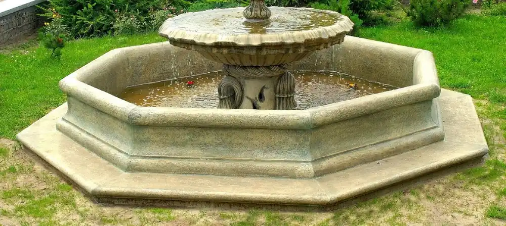 Bestpreis Casa Padrino bordure fontaine baroque gris antique Ø 350 x H. 35 cm - Magnifique bordure de fontaine de jardin - Magnifique décoration de jardin de style baroque