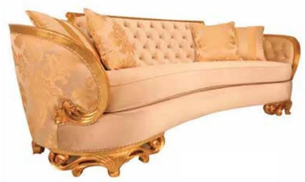 Casa Padrino canapé baroque de luxe beige / or - Magnifique canapé de salon - Meuble de salon de style baroque - Meuble de luxe de style baroque - Noble & Magnifique Finale Aktion