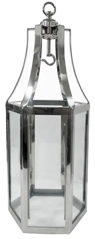 Neuheit Casa Padrino porte bougie déco argent 31 x 31 x H. 76 cm - Lanterne en métal avec anse - Accessoires de gastronomie - Accessoires de restaurant - Accessoires d'hôtel de décoration