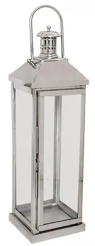 Garantierte Lieferung Casa Padrino porte bougie déco argent 18 x 18 x H. 65 cm - Lanterne en métal avec anse - Accessoires de gastronomie - Accessoires de restaurant - Accessoires d'hôtel de décoration