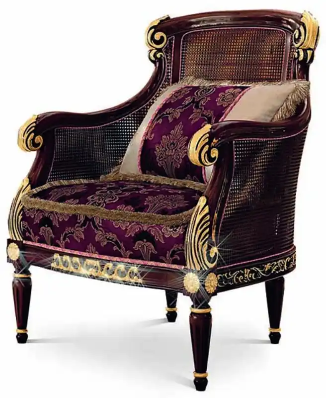 Kracherpreis Casa Padrino fauteuil baroque de luxe violet / marron / or - Fauteuil de salon style baroque - Mobilier baroque - Mobilier baroque de salon et d'hôtel - Qualité de luxe - Fabriqué en Italie