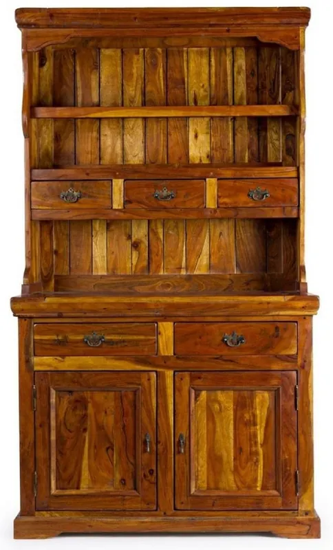 Sonderaktion Casa Padrino armoire de salle à manger de style campagnard marron / naturel 107 x 45 x H. 190 cm - Armoire de cuisine en bois massif - Meuble de salle à manger de style country