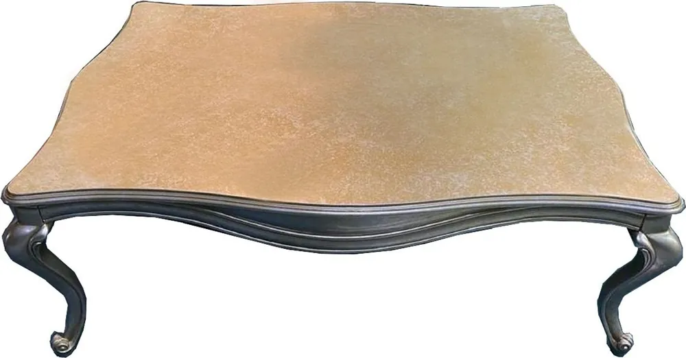 Direktkauf Casa Padrino table basse baroque de luxe or / argent - Table de salon carrée en bois massif style baroque - Meuble de salon de luxe de style baroque - Meuble baroque - Noble & Magnifique