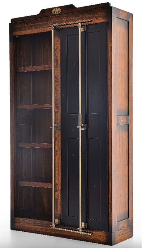 Begrenztes Angebot Casa Padrino armoire de bar de style vintage de luxe marron / noir 106,5 x 34 x H. 191 cm - Armoire à vin en bois massif - Meuble bar style vintage - Meuble bar de luxe - Meuble bar en bois massif