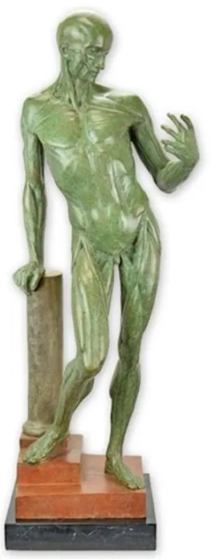 Super-Preis Casa Padrino sculpture décorative de luxe homme vert / marron / noir 23,8 x 22,1 x H. 67,4 cm - Sculpture décorative en bronze - Figure décorative en bronze - Décoration de bureau - Qualité de luxe