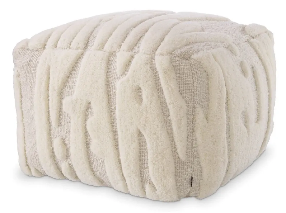 Casa Padrino tabouret de luxe ivoire 60 x 60 x H. 40 cm - Pouf de salon carré en laine de Nouvelle-Zélande tissée à la main - Mobilier de salon - Mobilier de luxe - Ameublement de luxe Billig