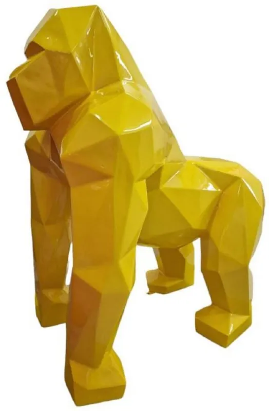 Casa Padrino sculpture décorative design de luxe singe gorille jaune 118 x 78 x H. 128 cm - Sculpture grandeur nature décorative XXL - Figurine décorative - Figurine animalière abstraite de luxe XXL Begrenztes Angebot