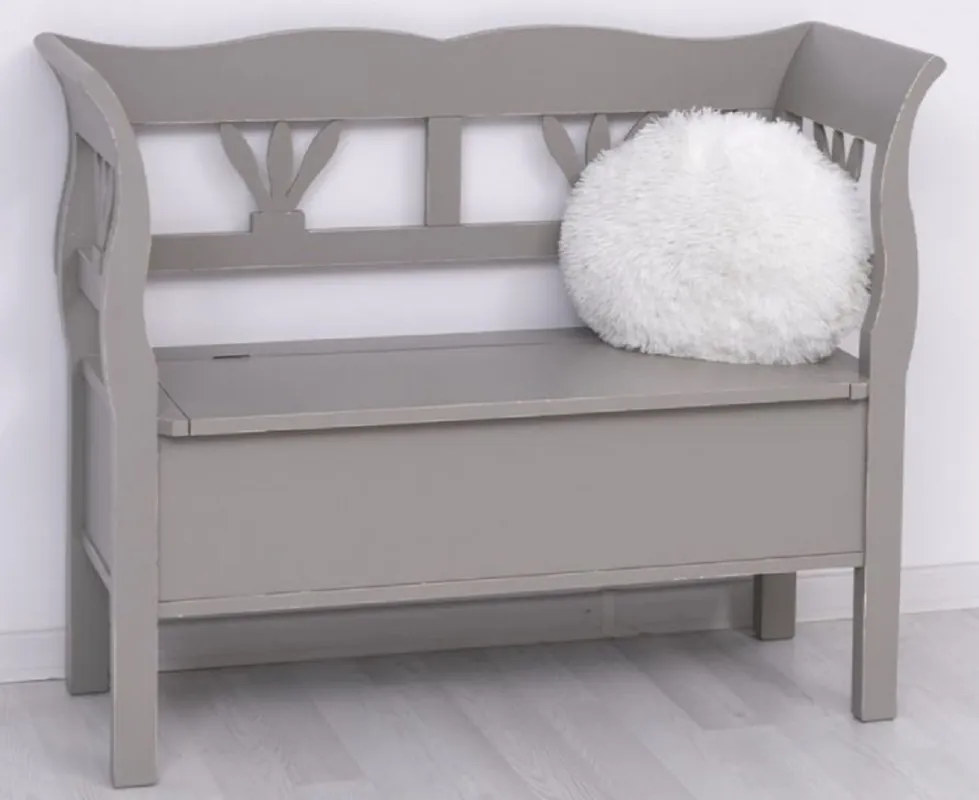 Casa Padrino banc style campagnard gris antique 117 x 48 x H. 92 cm - Banc en bois massif avec espace de rangement - Meuble en bois massif - Meuble style campagnard Wochenendangebot