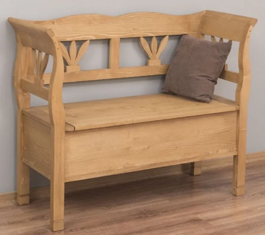 Casa Padrino banc style campagnard naturel 117 x 48 x H. 92 cm - Banc en bois massif avec espace de rangement - Meuble en bois massif - Meuble style campagnard Heißes Angebot