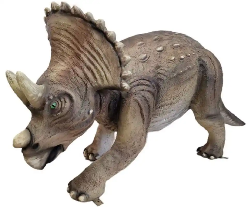 Casa Padrino sculpture décorative de luxe dinosaure triceratops marron 213 x 73 x H. 93 cm - Immense sculpture de jardin - Sculpture grandeur nature - Sculpture décorative XXL - Figurine XXL Aktuell