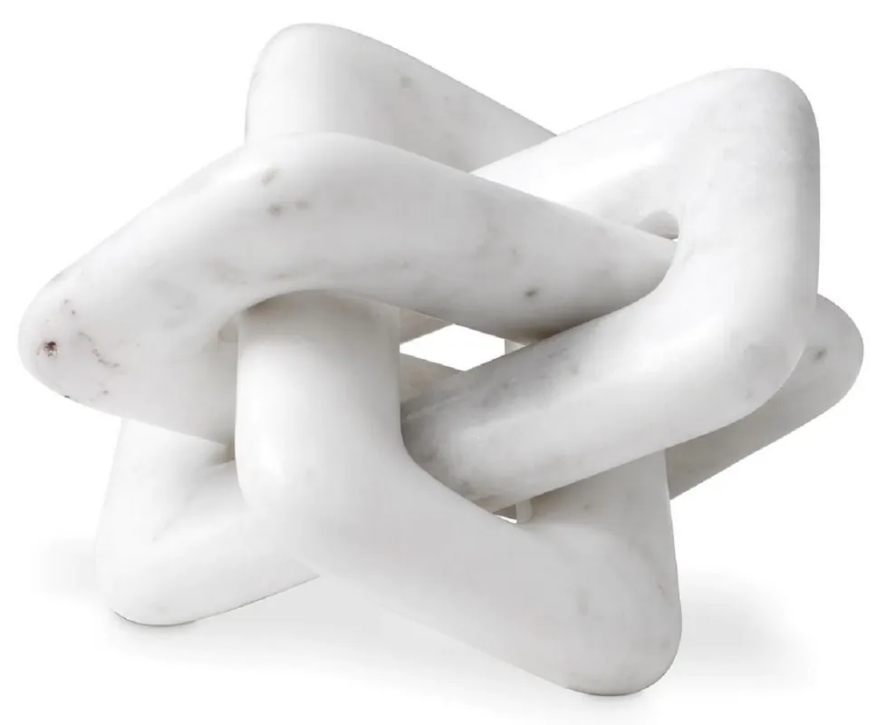 Casa Padrino objet de décoration de luxe en marbre blanc 22 x 21,5 x H. 13 cm - Décoration de salon - Décoration de bureau - Décoration en marbre - Collection de luxe Mega-Angebot