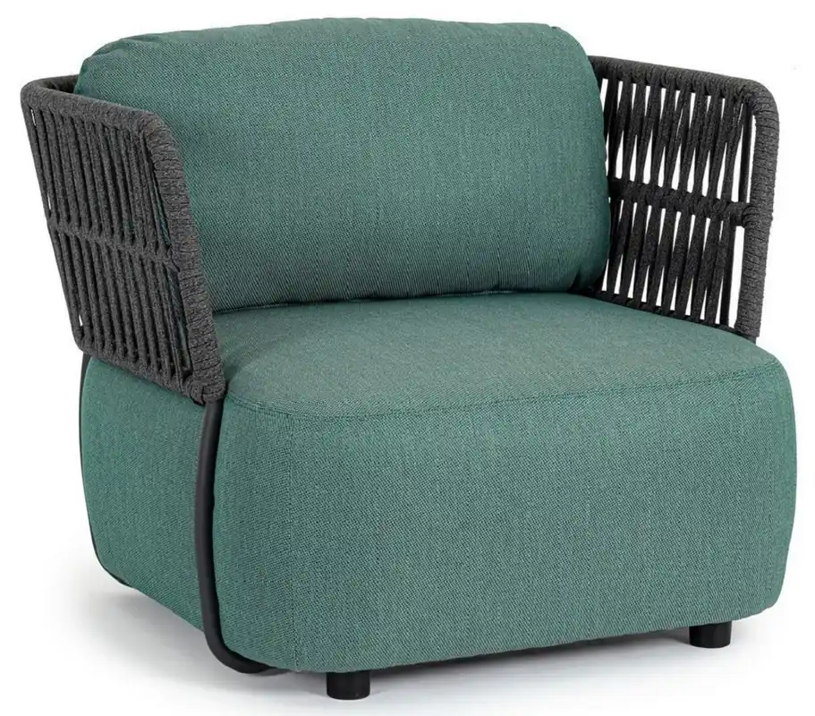 Preis Gesenkt Casa Padrino fauteuil de jardin de luxe vert / gris / noir 92 x 86 x H. 79 cm - Fauteuil de jardin résistant aux intempéries - Meubles de jardin - Meubles de terrasse