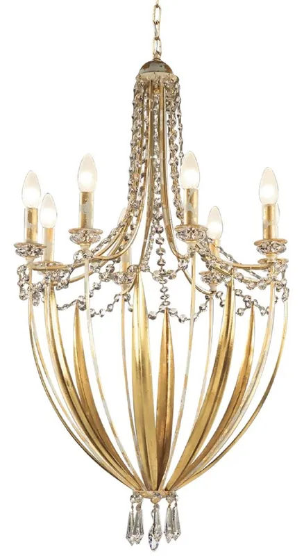 Preis Gesenkt Casa Padrino lustre baroque de luxe avec verre cristal Swarovski or Ø 55 x H. 98 cm - Magnifique lustre de salon de style baroque - Qualité de luxe - Fabriqué en Italie