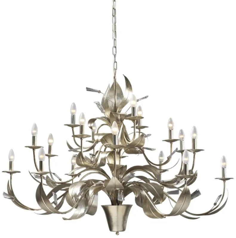 Bestseller Casa Padrino lustre baroque de luxe avec verre cristal Swarovski argent Ø 140 x H. 100 cm - Magnifique lustre de salon de style baroque - Qualité de luxe - Fabriqué en Italie