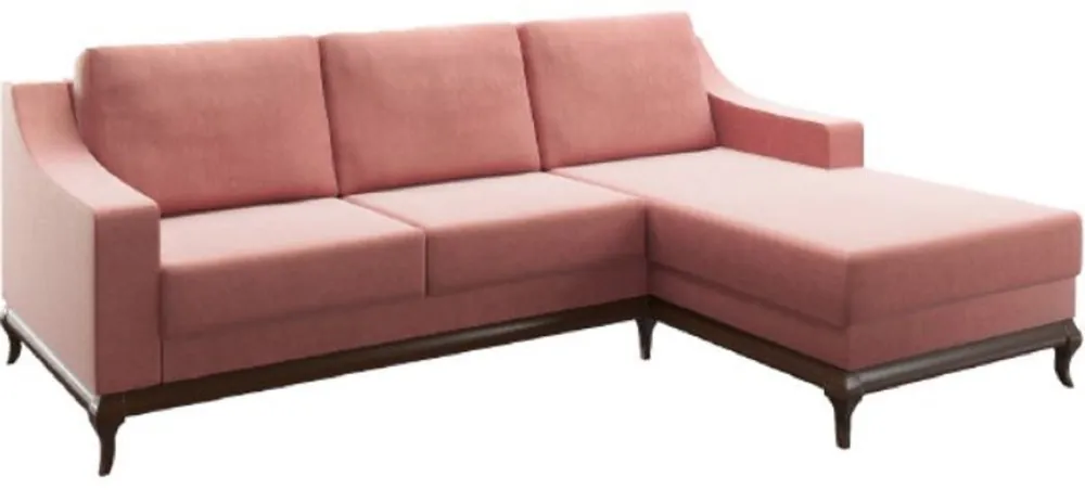 Casa Padrino canapé d'angle de luxe rose / marron foncé 225 x 173 x H. 77 cm - Canapé de salon avec fonction couchage - Meuble de salon - Meuble de luxe - Intérieur de luxe Sale
