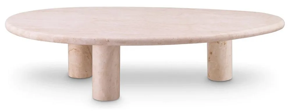 Neu Im Sortiment Casa Padrino table basse de luxe beige 148 x 77 x H. 35,5 cm - Table de salon en pierre naturelle de travertin - Meuble de salon - Meuble en travertin - Meuble de luxe - Ameublement de luxe
