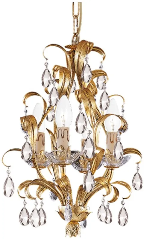Letzte Chance Casa Padrino lustre baroque de luxe en cristal or avec patine Ø 33 x H. 43 cm - Lustre de salon de style baroque - Noble & Magnifique - Qualité de luxe - Fabriqué en Italie
