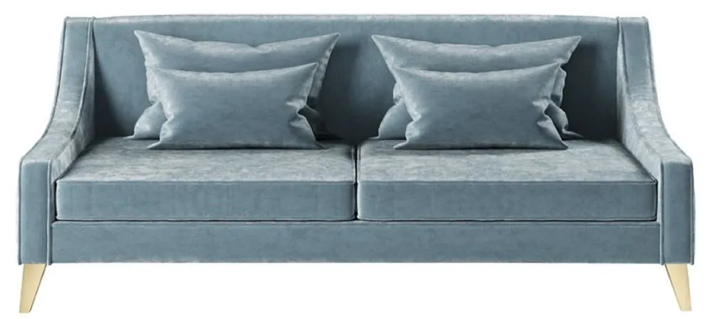 Casa Padrino canapé néoclassique de luxe bleu clair / or 152 x 97 x H. 85 cm - Canapé de salon - Canapé d'hôtel - Meuble de salon - Meuble d'hôtel - Meuble de luxe - Meuble néoclassique Sonderangebot