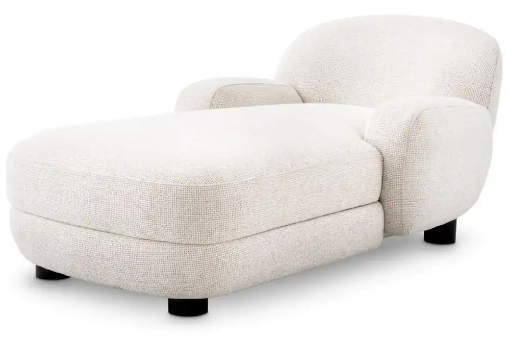 Top-Seller Casa Padrino Chaise Longue de Luxe Blanc / Noir 95 x 170 x H. 69 cm - Fauteuil Inclinable de Salon - Récamier - Mobilier de Salon - Mobilier de Luxe - Qualité de Luxe